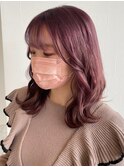 ミルクティーピンクベージュカラーくびれヘアグレージュカラー
