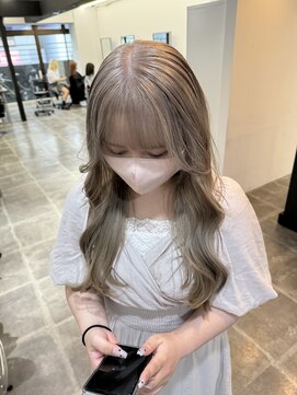 ペレ 栄店(PELE) デザインカラー/レイヤーカット/ウェットヘア/オリーブベージュ