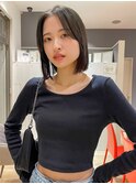 タッセルボブ×顔周りレイヤー