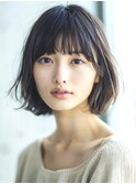 大人世代/ラフボブ/切りっぱなしボブ/外はねボブ/前髪重め