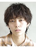 渋谷シャドウパーマメンズビジネスヘア無造作パーマゆるめパーマ