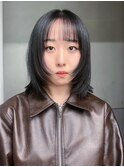 ミディアム顔周りレイヤーおくれ毛ボブ_ba540681