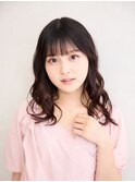 外ハネセミロングミックスウェーブ