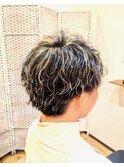 スパイラルパーマ+メッシュ