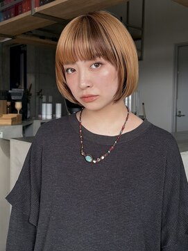 大人ボブ/ストレート/グレージュカラー/前髪/髪質改善[登戸]