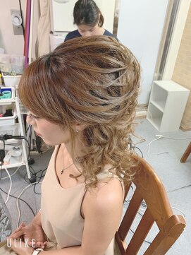 アチーブ 三宮(Achieve) スジ盛りハーフアップ(ヘアセット専門店achieve)