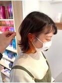 【ANNEXハザマ】オレンジイヤリングカラー×ナチュラル外ハネ