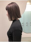 切りっぱなしボブ × ラベンダーグレージュ