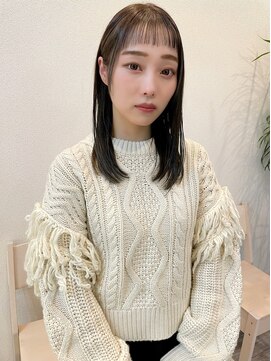 ウル(uLu.) 【髪質改善】艶髪/ストレートヘア/METEOカラー/オリーブカラー