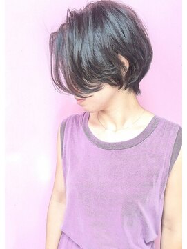 ランプ ヘアー(lamp hair) 【lamp池袋オザキ】前髪長めショート/ブルーアッシュ