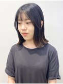 【松戸 石山】ナチュラル外ハネボブ肩ライン切りっぱなし