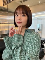 ナチュラルボブ_くびれヘアアプリコットオレンジ