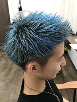 サンリサ 鴻巣店(sanRisa) 刈り上げスパイキーショート × サファイアブルー
