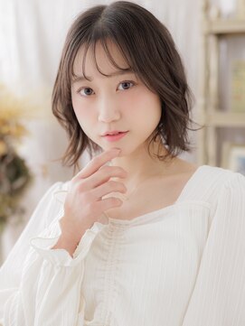 カバーヘア ブリス 北浦和(COVER HAIR bliss) 透けバングフェザーパーマゆるふわボブディa北浦和20代30代40代