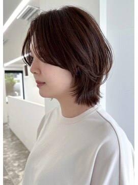 マスタード(MASTARD) ショートボブミニウルフチェリーブラウンミディアム40代