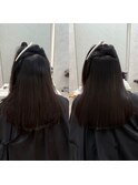 30代　ボコッと膨らむ癖もまとまる艶髪に[30代40代]