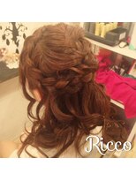 ヘアメイクアンドセットサロン リッコ(Hair make&set salon Ricco)&nbsp;Riccoスウィートロングルーズのハーフアップ編み