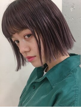 ブルーフェーセス 表参道(blue faces) 『bluefaces』 スモーキーラベンダーピンク×ミニボブ