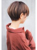 大人可愛い20代30代40代黒髪前下がりひし形小顔ボブ丸みショート