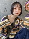 【志岐英恵】顔まわりのデザインが効いたスリークボブ　！！