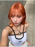 アプリコットオレンジ　10代　20代　韓国アイドルヘア
