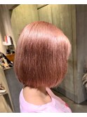 ダブルカラーピンクベージュケアブリーチブロンド