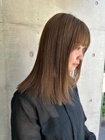 ルーム(Loom.)&nbsp;オリーブベージュカラー重ため切りっぱなしロング