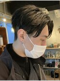 波巻きパーマメンズパーマメンズヘアツーブロックツイストパーマ
