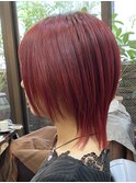 おしゃれ女子におすすめウルフボブ◎レッド【池袋/ウルフ/ボブ】