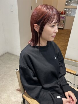 シュプール(SPUR) 大人可愛い外ハネボブバーガンディーカラー20代30代40代