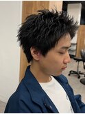 スパイキーショートザクザクショートアップバングツーブロック