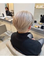 メンズバイココテラス 豊中(men's by cocoterace)&nbsp;メンズカット/ブリーチ/ホワイトベージュ/センターパート