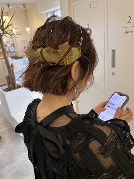 ブレンドバイハピネス(Blend by happiness) 結婚式　二次会　ヘアセット　ヘアアレンジ　リボンアレンジ