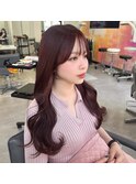 ピンクブラウン　カカオブラウン　レイヤーカット　艶髪　YUKI