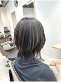 ◇くびれヘアハイライトカラーアプリコットオレンジウルフ[船橋]