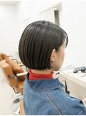 ボブ　外ハネボブ　くびれヘア　夏　縮毛矯正　ハイライトカラー
