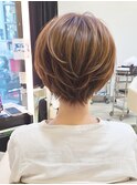 イメチェン丸みショートナチュラルボブ30代40代50代田嶋13