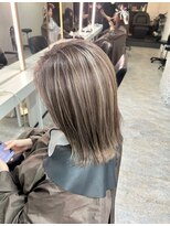 ブレンド 渋谷(BLend)&nbsp;ホワイトグレージュミニウルフデジタルパーマチェリーブラウン