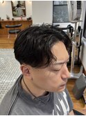 MEN'S HAIR/刈り上げセンターパート/くせ毛ショート/表参道駅