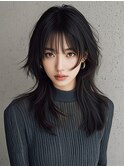 ハイライトくびれボブセミロングクラゲヘアショートウルフ