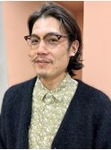 ミディアムメンズパーマ　メンズパーマ　スパイラルパーマ　