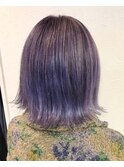 パープル×切りっぱなしボブ