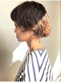 ニュアンスパーマ ゆるふわパーマ 顎ラインボブ ベージュ