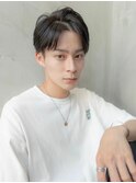 アップバングニュアンスパーマビジネスメンズカット刈り上げ