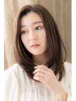 カバーヘア ブリス 大宮西口(COVER HAIR bliss)&nbsp;シルキーベージュかきあげバングレイヤーセミディX大宮30代40代