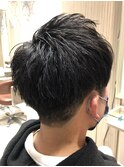 無造作メンズベリーショート☆ツーブロックアッシュブラウン