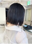 横浜タッセルボブショコラブラウン切りっぱなしボブショートボブ