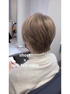 アーチフォーヘア 心斎橋店(a-rch for hair) ミルクティーカラー×ショートヘア