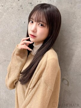 オーブ ヘアー ジン 松阪店(AUBE HAIR jin) 20代・30代_モカブラウン_暗髪ロング