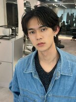 ポーチバイハニー オモテサンドウ(PORCH by HONEY omotesando)&nbsp;フェザーパーマセンターパートブルーブラック韓国マッシュ黒髪2